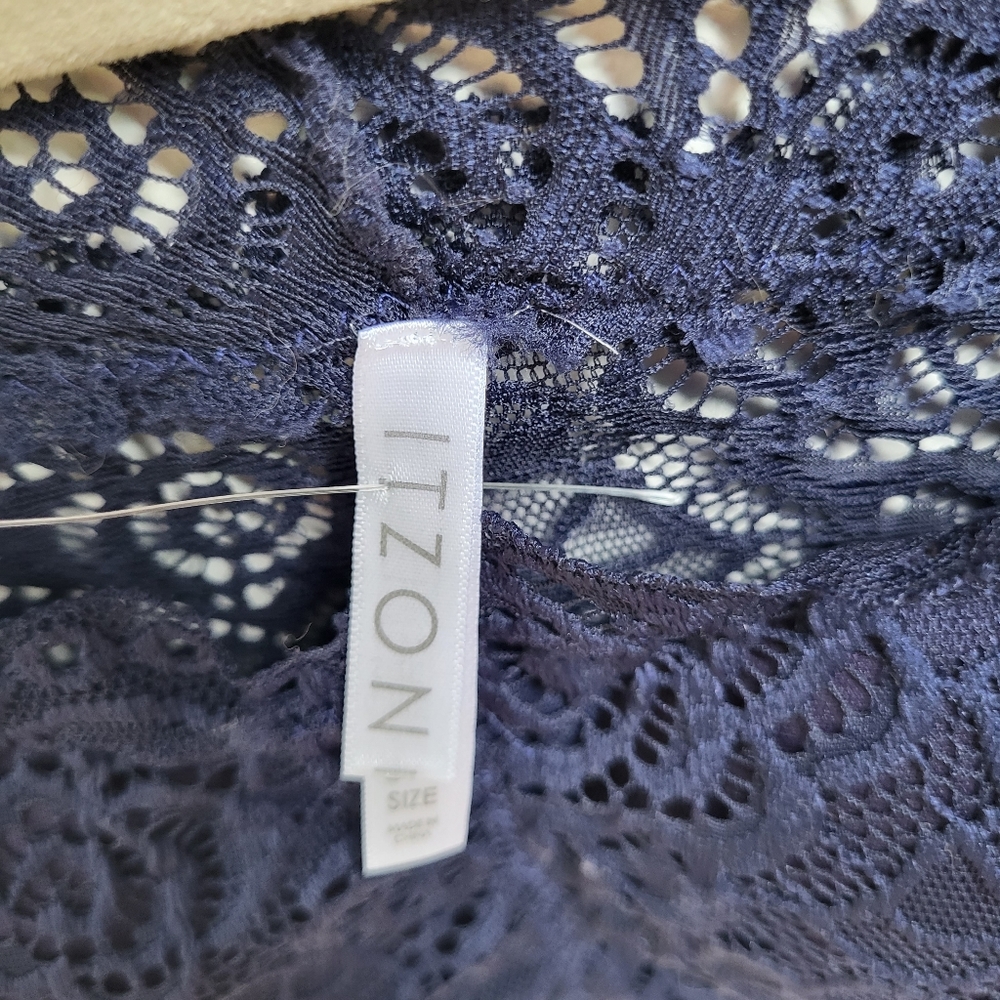 ITZON blue lace crop top size small - Picture 4 of 6